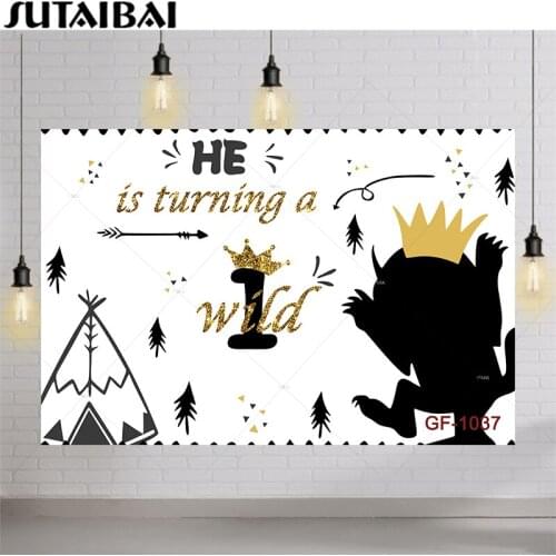 Wild One Newborn Photography Background Boys 1st Birthday Party Cake Smash Backdrop Jungle Safari Animal Vinyl Photo Studio Prop