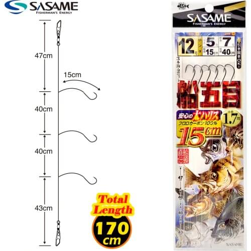 Japan SASAME String Hook with 3 Hook Rigs Swivel Fishing Tackle Boating Fishing Saltwater Fishhooks Fishing Accessories Tackle