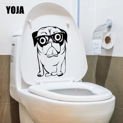 YOJA 16.6X23.9CM Dog Funny Dogs With Glasses Quote Living Room Home Decor Wall Decal Toilet Sticker T5-1652