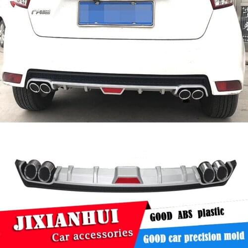 For Toyota Yaris Body kit spoiler 2014-2017 For Toyota Yaris ABS Rear lip rear spoiler front Bumper Diffuser Bumpers Protector