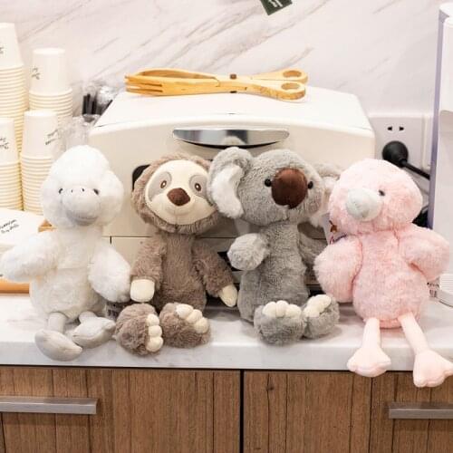 1pc 25cm small size animal plush cute fluffy flamingo sloth koala bird soft doll baby kids toy birthday gift