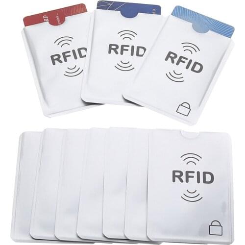 10Pcs/Set Anti Rfid Wallet Blocking Reader Lock Bank Card Holder Id Card Case Protection Credit Card Holder Aluminium