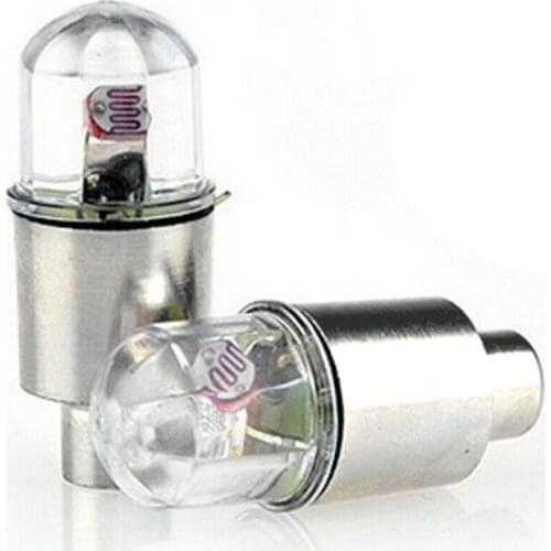 2PCS Car Wheel LED Light Waterproof Motocycle Bike Light Tire Valve Cap Decorative Lantern Tire Valve Cap Flash Spoke Neon Lamp