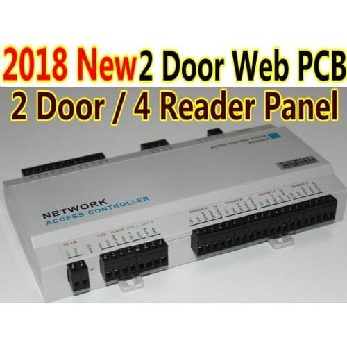2018 Year Newest Version 2 door Web IP controller PCB+PC SoftwareFor 4 wiegand readers can connecting 4 pcs of rfid card readers
