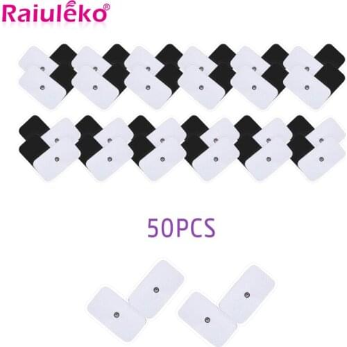 50Pcs Electrode Pads Patch For Tens Acupuncture Therapy Body Massager Electrical Muscle Stimulator 3.5mm 5x9cm Self Adhesive Gel