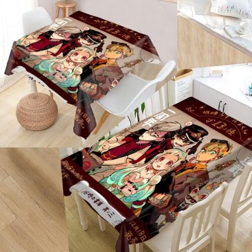 Anime Jibaku Shounen Hanako Kun Tablecloth Yugi Amane Kitchen Dining Table Rectangular Party Table Covers For Home Office Gift