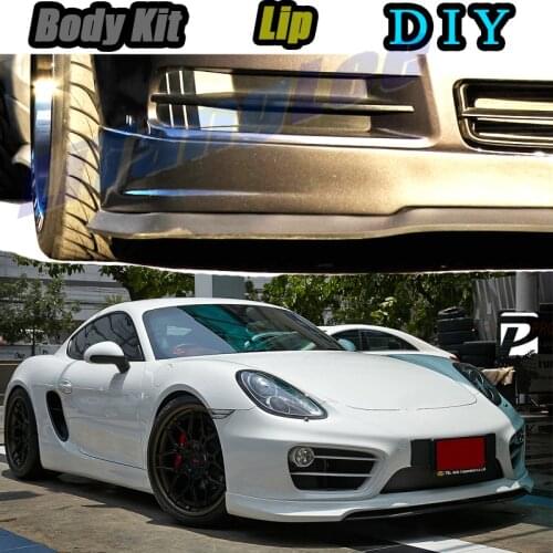 Car Bumper Lip Front Spoiler Skirt Deflector For Porsche Cayman 987C 981C Tune Car Modified Body Kit VIP Hella Flush Lips