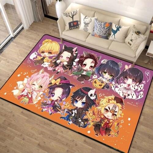 Cartoon Demon Slayer Kamado Tanjir Big Door Mat Rug Doormat Carpet Floor Bedroom Living Room Outdoor Non-slip Mat Boy Girl Gift