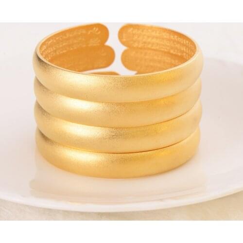 Bangrui 2021 Trend Jewelry Gold Matte Cuff Bangle Bracelet Men Women New Jewelry Fashion Retro High-Quality Bangles