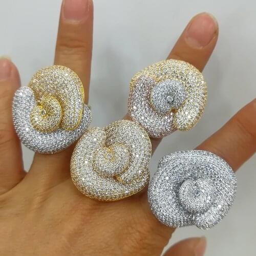 Brand Luxury Trendy 3 detachable rings Flowers Saudi Arabic Dubai Ring aretes de mujer modernos High Quality 2021 aristocats