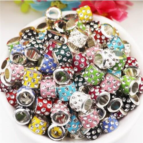 20 Pcs/Lot Crystal Colorful Stone BeadS Murano Spacer Glass Charms Fit Pandora Original Bracelet Necklace Women Girls Jewelry
