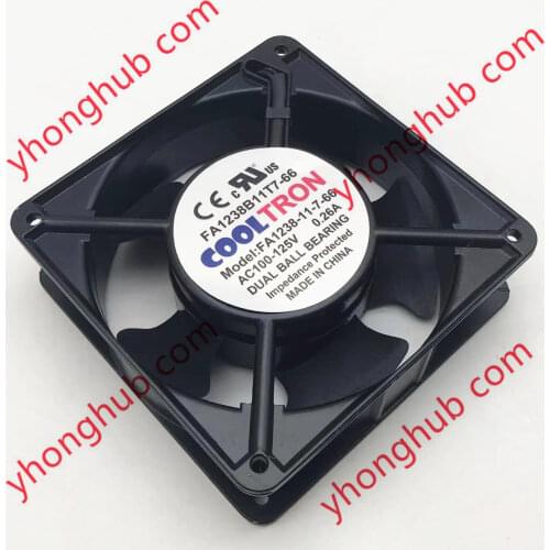 COOLTRON FA1238-11-7-66 FA1238B11T7-66 AC 100/125V 0.26A 120x120x38mm Server Cooling Fan