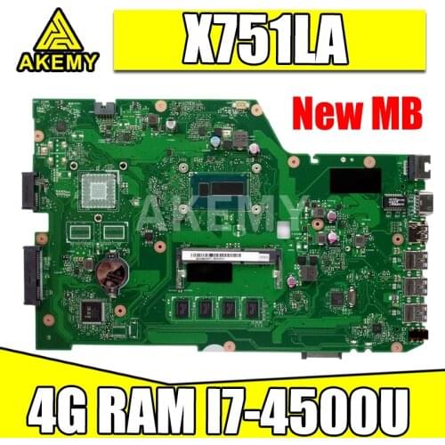 For Asus X751LA X751L X751LD R752LD R752LA R752LN rev2.0 I7-4500U laptop motherboard tested 100% work original mainboard