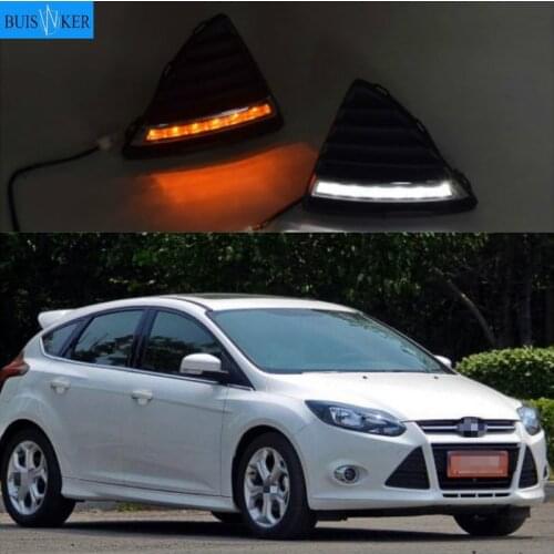 For Ford Focus 3 MK3 2012 2013 2014 DRL Daytime Running Lights 12V LED Daylight Fog lamp waterproof with dimming style Relay