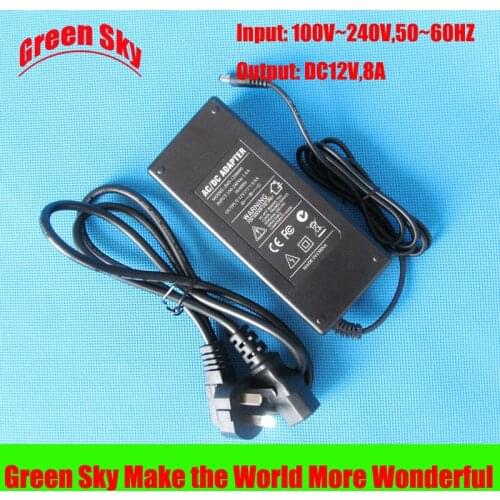 EU/US/UK/AU 100V-240V AC input DC output 12V 8A ac dc power adapter