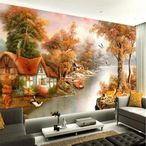 Wellyu Customized Wallpaper 3D Stereo Photo Mural Oil Painting Landscape Picture Living Room Bedroom TV Background Wall фотообои
