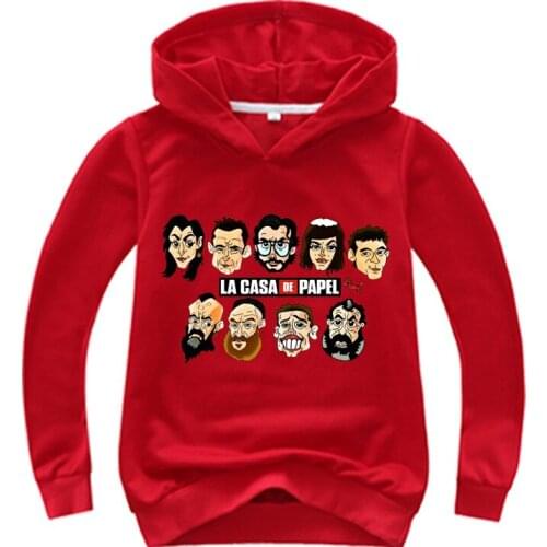 Boys Long Sleeve T-Shirts Kids Clothes Cartoon Banknotes and robbers Print Hoodies Girl Costume Children Sweatshirts Top Tees
