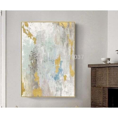 Excellent Quality Handmade Abstract Golden Foils Oil Painting on Canvas Wall Picture Oil Canvas Painting for Home Decor Ship DHL
