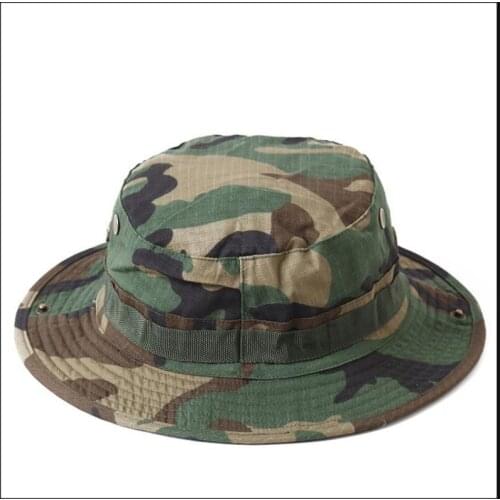 Army Fan Outdoor Men Sun Hat Cool Protection Fisherman Hat Casual Adult Women Summer Print Camouflage Training Travel Hat