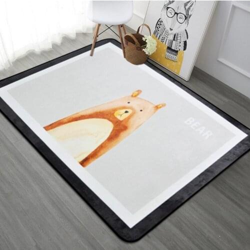 Animals Area Rug Carpet Cat Bear Deer Fox Carpet Rug for Kids Bedroom Baby Play Crawling Mat Play Mat for Children Baby Play Pad
