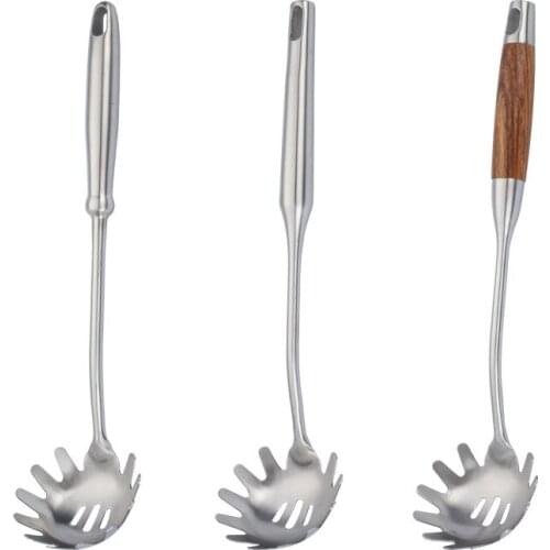 304 stainless steel rosewood handle powder grilled noodle spoon pasta rake noodle fishing household kitchen utensils