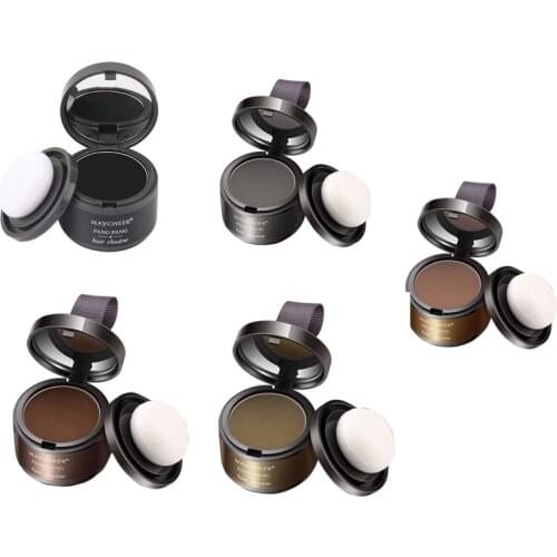 MAYCHEER 2PCS Hair Building Fibers Keratin Concealer Refill Thickening Fiber Hair Fluffy Powder with Puff