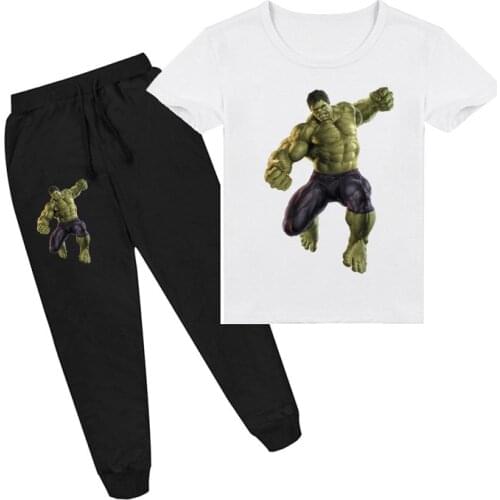 Disney Fashion Hulk Cotton Baby Sets Leisure Sports Boys Girls T-shirt + Pants Sets Toddler Clothing Baby Sweatshirt Clothes