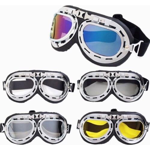 Motorcycle Glasses Retro Helmet Pilot Goggles Motorbike 100% UV400 Vintage Classic Glasses For Moto Scooter ATV Dirt Biker