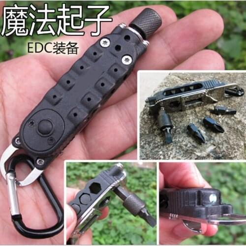 EDC Multifunction Screwdriver Sets EDC Pocket Keychain Screwdriver With Phillips Slot Hex Screwdriver And LED Light