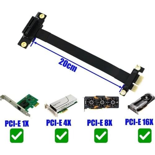 90 Degree Pci-E Pci Express 1X To 1X Slot Riser Card Converter Extender Ribbon Adapter Extension Cable Pci-E X1 20CM 30CM