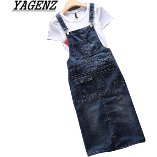 2020 Spring Summer Denim Womens Dress Loose Spaghetti Strap Dress Large size Jeans Vintage Casual Female Dress Overalls S-5XL
