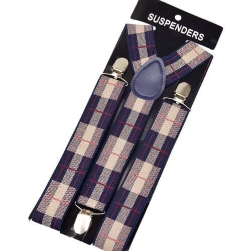 120cm Mens/women Suspender 3.5cm patchwork Suspenders Clip-on Y-Back gray Braces Elastic 100cm 110cm