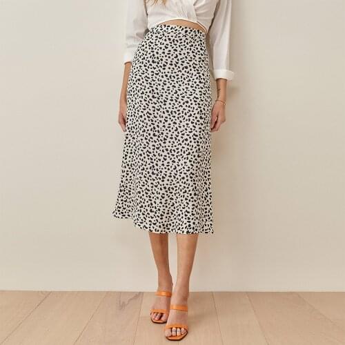 Print Vintage Skirt Summer Skirts Womens 2021 Office Lady Elegant A Line Midi Skirt Women High Waist Casual Chiffon Long Skirt