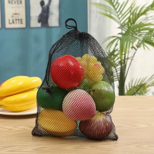 Mesh Bundle pocket Golf Black nylon Storage Bag Drawstring Mesh bag Shopping bag Black mesh bag