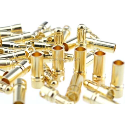 50 pairs 4.0mm Gold Bullet Connector Plug RC battery