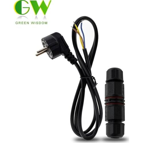 EU US UK AU Plug Power Wire with 3 Pin Waterproof Connector Electrical Cords 1.5 Meters AC DC Black Power Supply Extension Cable