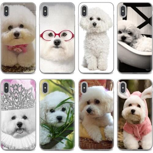 For Samsung Galaxy A10 A40 A50 A70 A3 A5 A7 A9 A8 A6 Plus 2018 2015 2016 2017 Silicone Phone Case Bichon frise dog puppy
