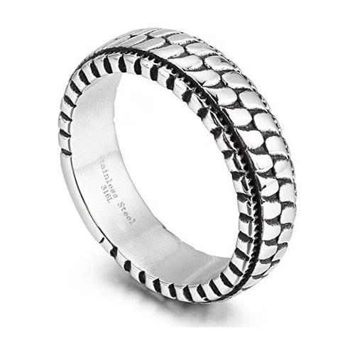 Titanium steel couple ring personality thin circle check ring ring tide men and women jewelry