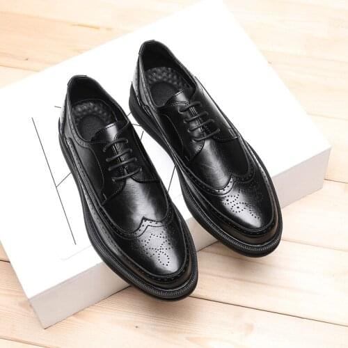 Oxford Shoes for Men Fashion Brogue Shoes Mens Leather Formal Dress Shoes Comfortable Office Mens Wedding Party Shoes Male Shoe