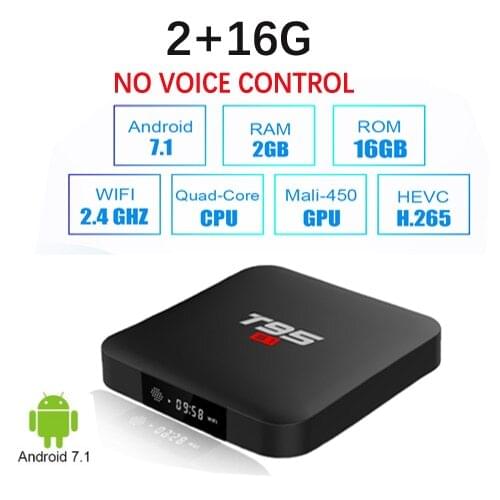 T95 S1 5pcs Android 7.1 TV BOX Amlogic S905W Quad Cor 2GB+16GB/1G 8G smart tv box