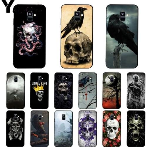 Yinuoda Skull Crow Flower Pirate Love Blanket Raven PhoneCase For Samsung Galaxy A7 A50 A70 A20 A30 A40 A8 A6Plus A8Plus A9 2018