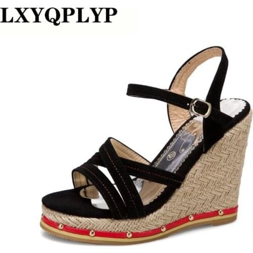 2020 ladies Roman wedge shoes women sandals bare feet fish mouth round head comfortable fashion joker sexy women sandals