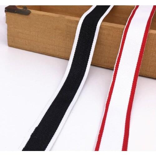 1 Meter/lot) 20mm Red Edge/white Edge Striped Grosgrain Ribbon Clothing Accessories DIY Handmade Wedding Patry Gift Packaging