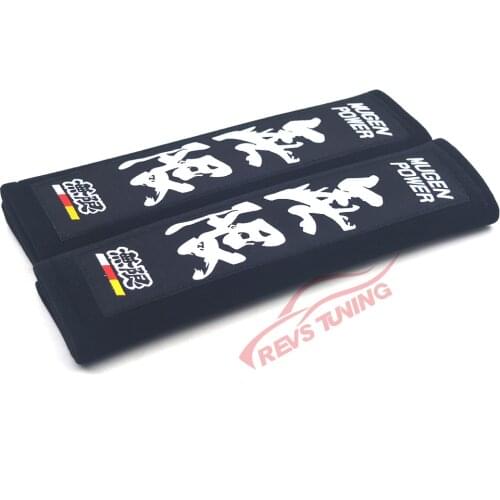 1pair JDM Soft Cotton Comfortable Mugen Car Seat Belt Shoulder Pads Seatbelt Safety Belt Pads Cover Protector For Honda