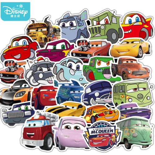 10/50Pcs Disney Pixar Cars Lightning McQueen Stickers Waterproof Laptop Guitar Skateboard Luggage Helmet Cool Sticker Kids Toy