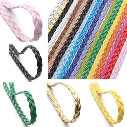 10m/Lot High Quality Genuine Leather Cord 5mm Flat Strand Multicolor String Rope Thread For DIY Bracelet Necklace Jewelry Making