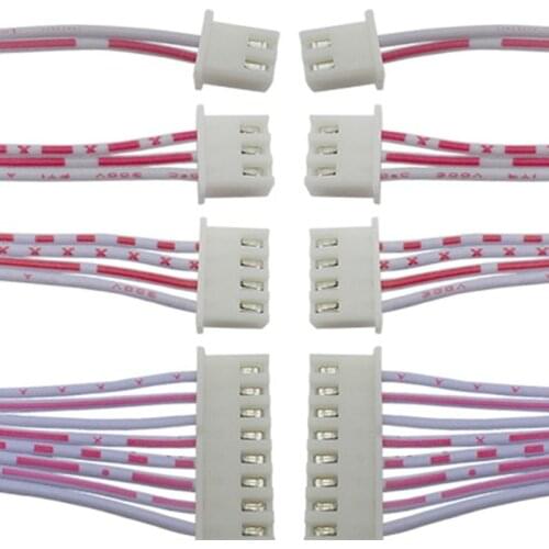 10Pcs JST 2.54mm Pitch Connector Cable XH2.54 Plug Line length 20/10CM Red and white 2P/3P/4P/5P/6P/7P/8P/9P/10P/11P/12P