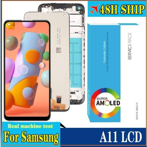 100% Original 6.4'' Super AMOLED Display for Samsung Galaxy A11 A115F A115F/DS Full LCD Touch Screen Digitizer Repair Parts