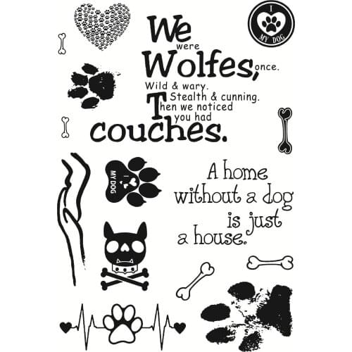 11x16 Black footprints New Transparent Clear Rubber Stamp Sheet Cling Scrapbooking Photo Album PaperCard DIY Craft