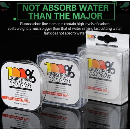 2021 Importing 100%Fluorocarbon Fishing Line 50M Braided Coating Fishing Line Monofilament Carp Baits Fishing Accessory